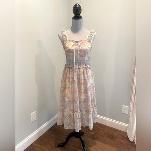 Chicwish watercolor floral eyelet dress